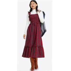 Nicole Miller Ruffle Plaid Sleeveless Women's Midi Smock
Dress Size XS